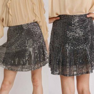 Sequin Gunmetal Skirt {Umgee}